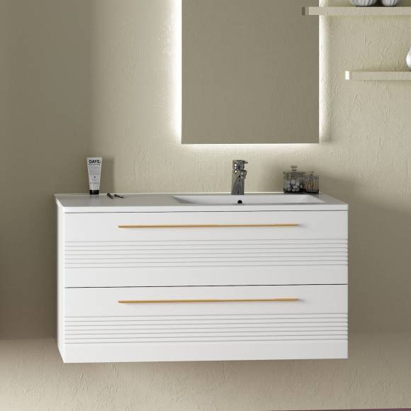 Тумба с раковиной Sanvit Соната 2-100 R 2 ящика, белая