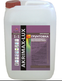 Грунтовка AKRIMAX-LUX для внутренних и наружных работ, акриловая 5л Грунтовка AKRIMAX-LUX для внутренних и наружных работ, акриловая 5л