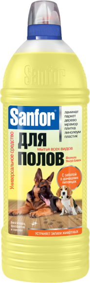 Средство для мытья пола Sanfor Ультра Блеск забота о домашних питомцах, 1 л
