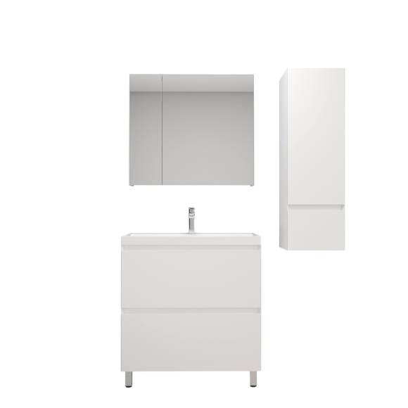Мебель для ванной комнаты Style Line Манхэттен 80 напольная, белая, раковина Andrea Classic 80