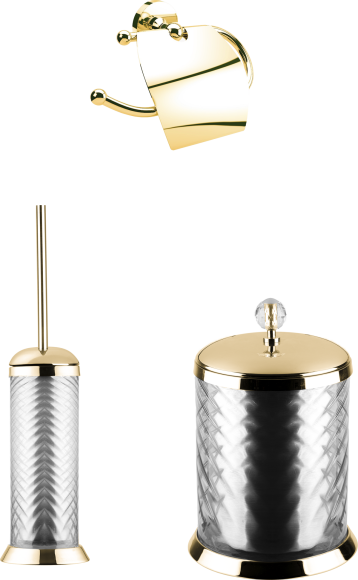 Набор Ершик Defne banyo Lafielle gold + Держатель gold + Ведро 5 л gold