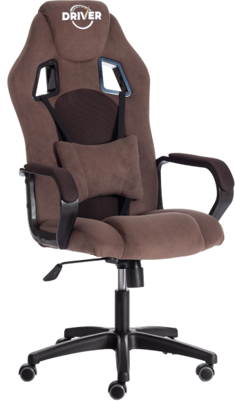 Игровое кресло TetChair Driver флок коричневый 6, ткань TW-24