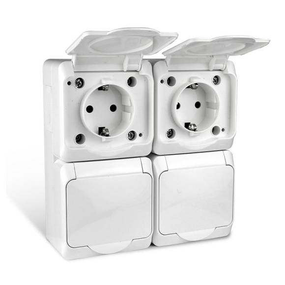 Розетка 4-м ОП Nix 16А IP54 250В с заземл. с крышкой бел. TOKOV ELECTRIC TKE-NX-R4Z-C01-IP54 Розетка 4-м ОП Nix 16А IP54 250В с заземл. с крышкой бел. TOKOV ELECTRIC TKE-NX-R4Z-C01-IP54