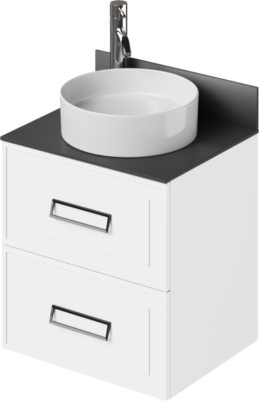 Тумба под раковину со столешницей Itana Pino 60 подвесная, белая матовая