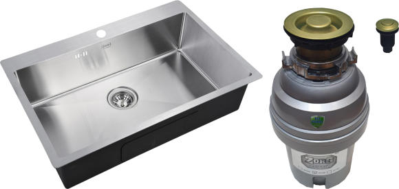 Комплект Мойка Zorg Inox R 7551 + Измельчитель ZR-75 D BRONZE