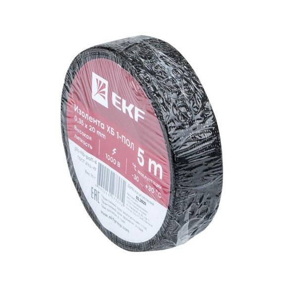 Изолента ХБ 1-ПОЛ 20мм (рул.5м) (70г) PROxima EKF plc-hb-pol1-4 Изолента ХБ 1-ПОЛ 20мм (рул.5м) (70г) PROxima EKF plc-hb-pol1-4