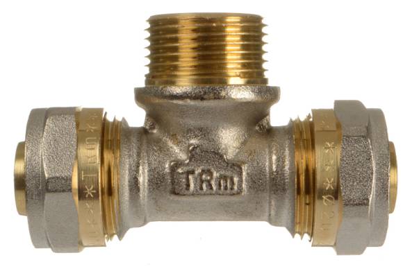 Тройник TeRma 01453 цанга-штуцер-цанга, 20x3/4" НРx20
