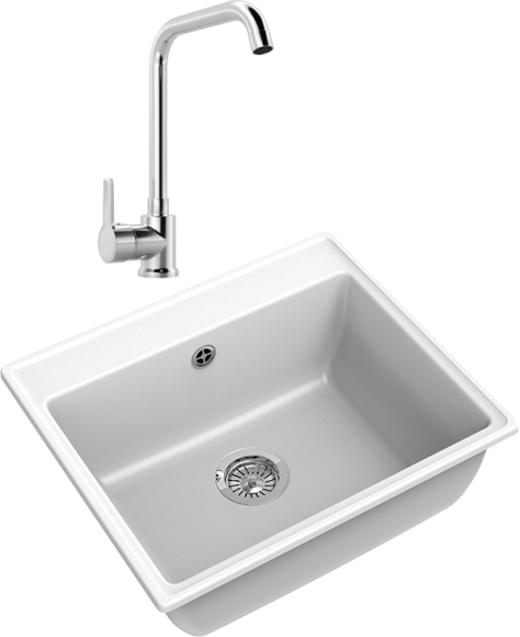 Комплект Мойка GranFest Vertex GF-V-580 58x50, иней, искусственный мрамор + Смеситель MEGA Ege MG-PL10 глянцевый хром, хром Комплект Мойка GranFest Vertex GF-V-580 58x50, иней, искусственный мрамор + Смеситель MEGA Ege MG-PL10 глянцевый хром, хром