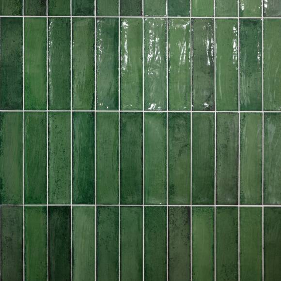 Плитка настенная Monopole Ceramica Martinica Green глянцевая 7,5х30