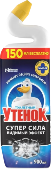 Универсальное моющее средство Туалетный утенок Супер сила видимый эффект 0,9 л + стикер чистоты