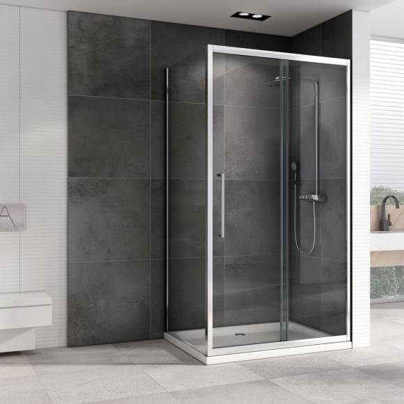 Душевой уголок Abber Schwarzer Diamant AG30170H-S90 170х90, профиль хром, стекло прозрачное