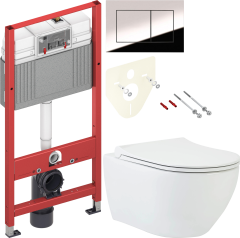 Комплект Унитаз подвесной beWash Bogen 88303601 + Инсталляция TECE Now 9400412 4 в 1 с кнопкой смыва