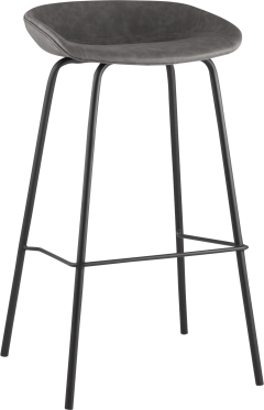 Барный стул Stool Group Beetle Lite PU экокожа серая, черные ножки Барный стул Stool Group Beetle Lite PU экокожа серая, черные ножки