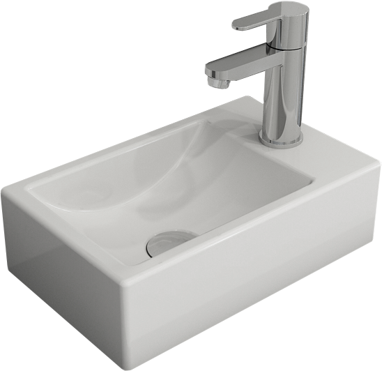 Раковина маленькая в туалет BOCCHI Mini 1419-001-0326 R, глянцевый белый