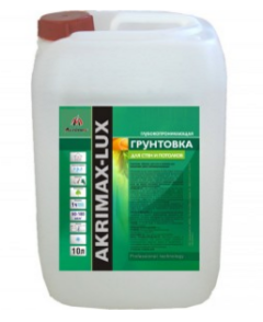 Грунтовка AKRIMAX-LUX для внутренних работ (для стен и потолков) 5л Грунтовка AKRIMAX-LUX для внутренних работ (для стен и потолков) 5л