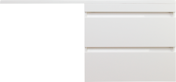 Тумба с раковиной Style Line Даллас 130, Люкс Plus подвесная, белая, эмаль R