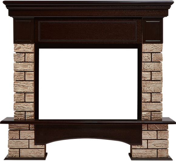 Портал Firelight Forte Wood 25, камень коричневый, шпон темный дуб