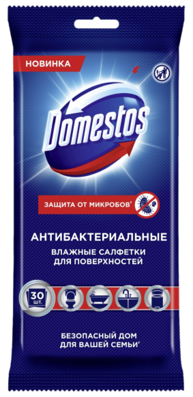 Влажные салфетки Domestos антибактериальные, 30 шт.