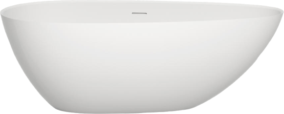 Ванна из искусственного камня Salini Paola In S-Sense 160x75 см, отдельностоящая, белая, овальная, со сливом-переливом, с донным клапаном