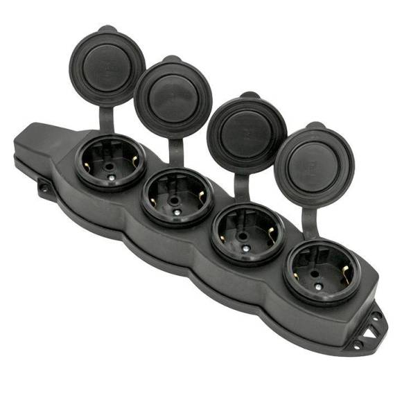 Розетка 4-м 16А IP44 2P+PE 230В с защ. крышками каучук Basic EKF RPS-020-16-230-44 Розетка 4-м 16А IP44 2P+PE 230В с защ. крышками каучук Basic EKF RPS-020-16-230-44