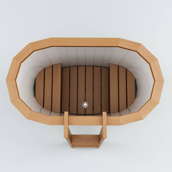 Купель пластиковая овальная 1.0 х0.7 х1.0 дуб/лиственница с полимерным покрытием