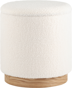 Пуф Stool Group Холли L с ящиком, белый, светлое дерево