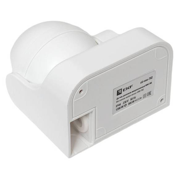 Датчик движения микроволновый MW-702 1200Вт 180гр. до 15м IP44 бел. PROxima EKF dd-mw-702 Датчик движения микроволновый MW-702 1200Вт 180гр. до 15м IP44 бел. PROxima EKF dd-mw-702