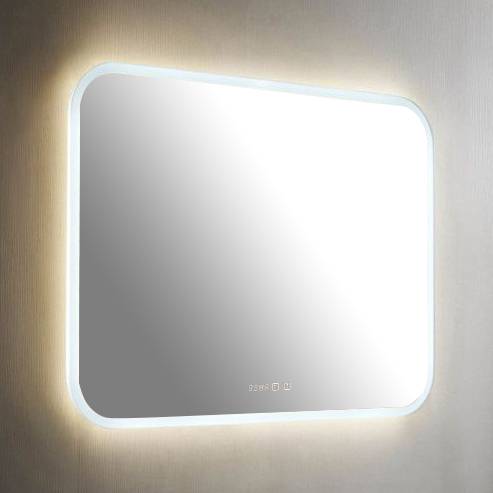 Зеркало Silver Mirrors Стив 100x80 с подсветкой, с подогревом, с часами