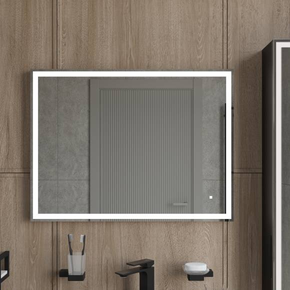 Зеркало DIWO Дмитров 80 с подсветкой светодиодной, прямоугольное, сенсорный светильник, настенное