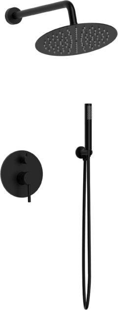 Душевой комплект Raiber Graceful RPB-005 С ВНУТРЕННЕЙ ЧАСТЬЮ, черный