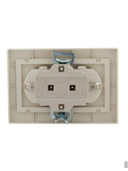 Розетка 2-м СП Mira 16А IP20 с заземл. со вставкой керамика крем. LEZARD 701-0303-127 Розетка 2-м СП Mira 16А IP20 с заземл. со вставкой керамика крем. LEZARD 701-0303-127