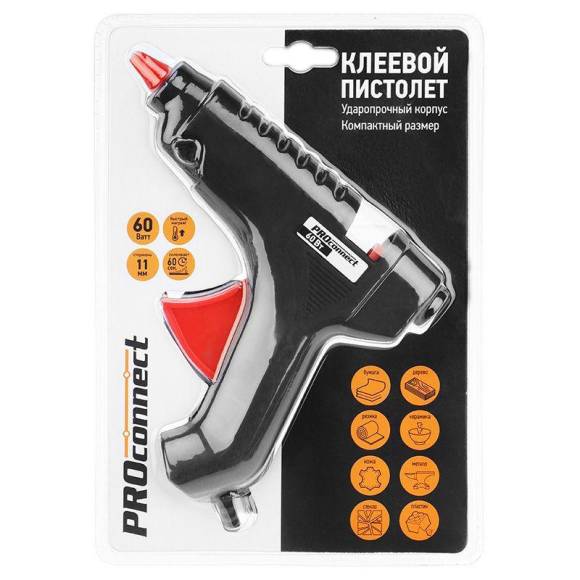 Пистолет клеевой 60Вт большой (блист.) PROCONNECT 12-0104 Пистолет клеевой 60Вт большой (блист.) PROCONNECT 12-0104