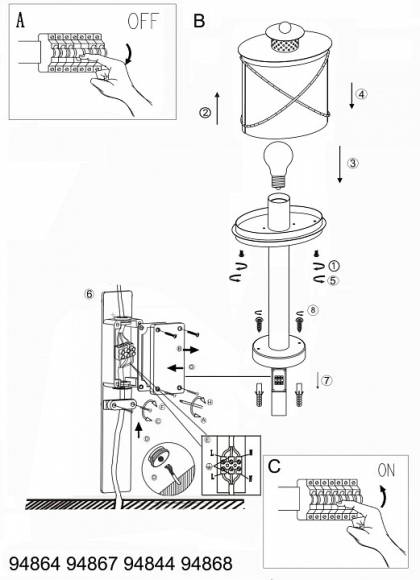 Наземный низкий светильник Eglo Hilburn 1 94867