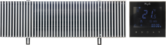 Конвектор отопления KVZ Compact KVZ-Vent-230-80-1500-2V-UA/RRA-230-1500-A с решеткой, термостат черный