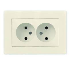 Розетка 2-м СП Афина 16А IP20 без заземл. в сборе сл. кость (ivory) Universal A0102-I Розетка 2-м СП Афина 16А IP20 без заземл. в сборе сл. кость (ivory) Universal A0102-I