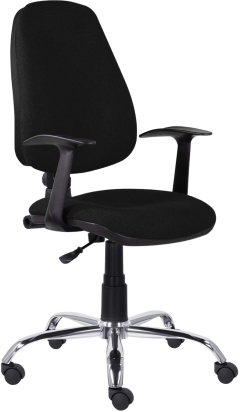Компьютерное кресло BRABIX Comfort MG-322 регулируемая эргономичная спинка, черное, опора хром
