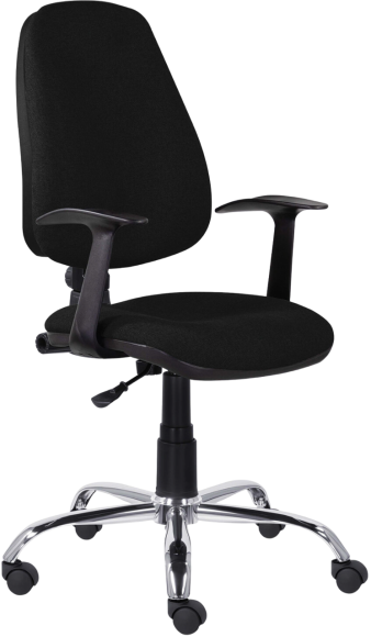Компьютерное кресло BRABIX Comfort MG-322 регулируемая эргономичная спинка, черное, опора хром