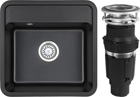 Комплект Мойка Granula Standart 5001, черный + Измельчитель Bone Crusher BC 610-AS