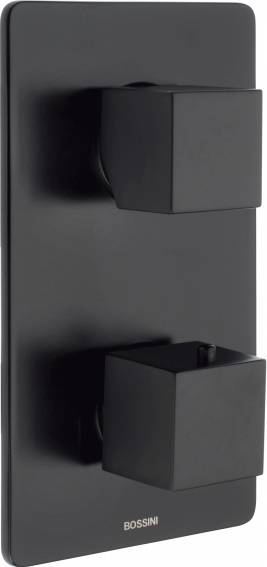Термостатический смеситель встраиваемый Bossini Cube Z00061.073 С ВНУТРЕННЕЙ ЧАСТЬЮ, матовый черный