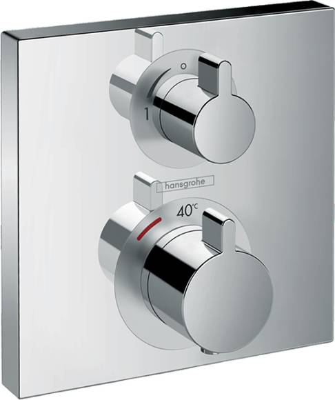 Термостатический смеситель встраиваемый Hansgrohe Ecostat Square 15712000, С ВНУТРЕННЕЙ ЧАСТЬЮ, хром