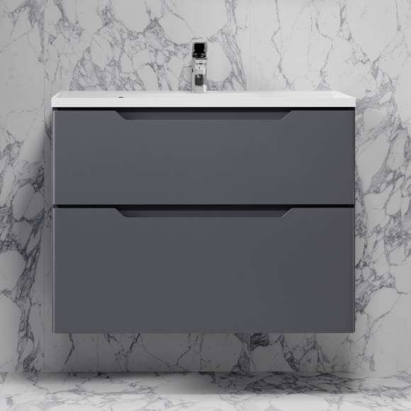 Тумба под раковину Raval Wector 80, подвесная, антрацит