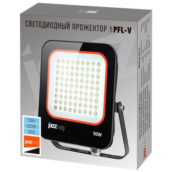 Прожектор светодиодный PFL-V 50Вт 6500К IP65 JazzWay 5039735 Прожектор светодиодный PFL-V 50Вт 6500К IP65 JazzWay 5039735