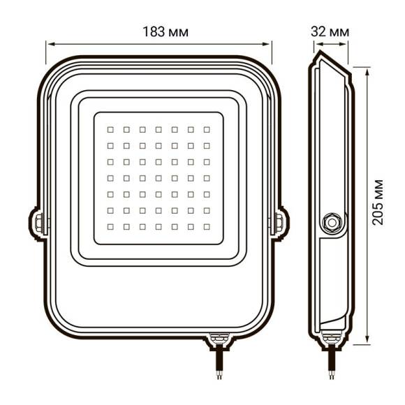 Прожектор светодиодный PFL-V 50Вт 6500К IP65 JazzWay 5039735 Прожектор светодиодный PFL-V 50Вт 6500К IP65 JazzWay 5039735
