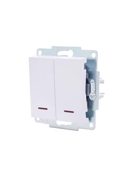 Выключатель 2-кл. СП Vesna с индикацией механизм бел. LEZARD 742-0288-112 Выключатель 2-кл. СП Vesna с индикацией механизм бел. LEZARD 742-0288-112