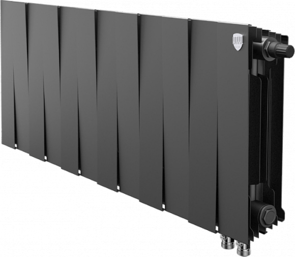 Радиатор биметаллический Royal Thermo Piano Forte 300 VDR80 12 секций, межосевое расстояние 8 см, noir sable