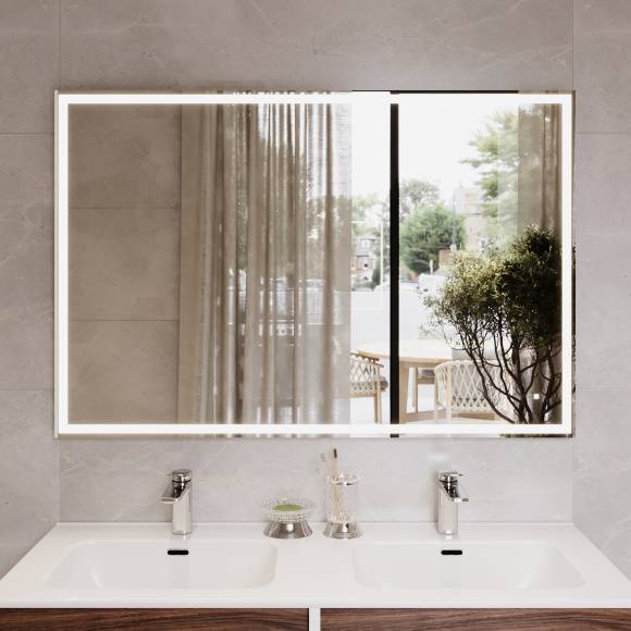 Зеркало DIWO Дмитров 120 с подсветкой светодиодной, сенсорный выключатель, прямоугольное, настенное