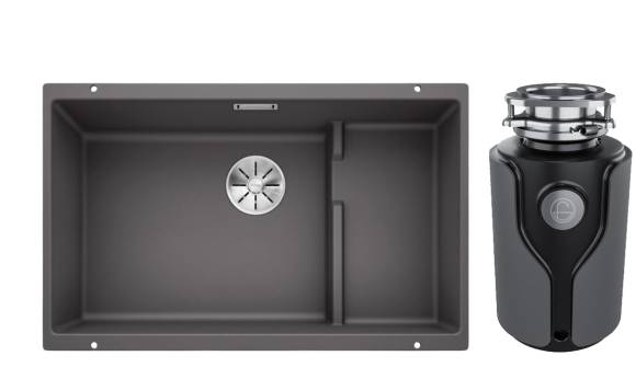 Комплект Мойка Blanco Subline 700-U Level темная скала + Измельчитель KUCHENSTERN Muhle 353MU35