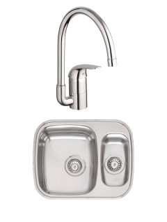 Комплект Мойка Reginox Queen R60 LUX KGOKG сталь + Смеситель Grohe Euroeco