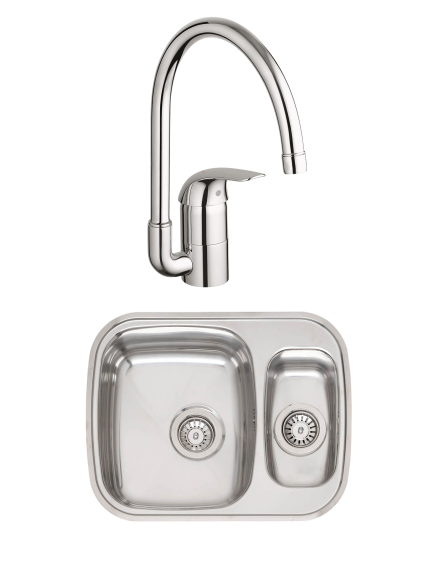 Комплект Мойка Reginox Queen R60 LUX KGOKG сталь + Смеситель Grohe Euroeco