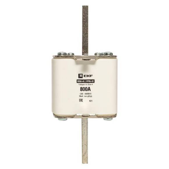 Вставка плавкая ППН-41 1250/800А габарит 4 PROxima EKF fus-41/1250/800